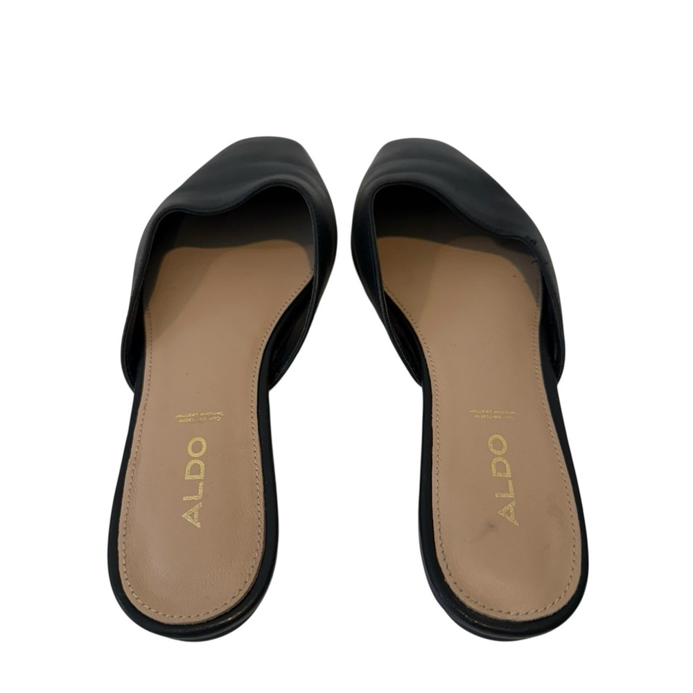 Aldo Alyssaa Black‎ Leather Slip On Mules Size 8 S3 - Picture 5 of 7
